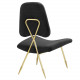 Black Velvet Gold Toothpick Leg Lounge Chair