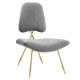 Grey Velvet Gold Toothpick Leg Lounge Chair