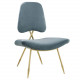 Dusty Green Velvet Gold Toothpick Leg Lounge Chair