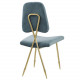Dusty Green Velvet Gold Toothpick Leg Accent Dining Chair