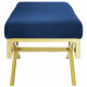Blue Velvet Gold Greek Key Design Ottoman Footstool 