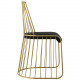 Gold Bars & Black Velvet Seat Dining Chair