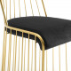 Gold Bars & Black Velvet Seat Dining Chair