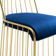 Gold Bars & Blue Navy Velvet Seat Dining Chair