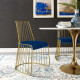 Gold Bars & Blue Navy Velvet Seat Dining Chair