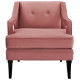 Blush Dusty Rose Velvet Sloping Cut Out Arm Chair