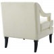 Ivory Cream Velvet Sloping Cut Out Arm Chair