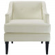 Ivory Cream Velvet Sloping Cut Out Arm Chair