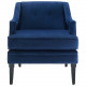Blue Velvet Sloping Cut Out Arm Chair