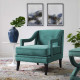 Teal Velvet Sloping Cut Out Arm Chair