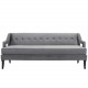 Grey Velvet Sloping Cut Out Arm Sofa