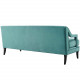 Teal Velvet Sloping Cut Out Arm Sofa
