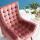So Comfortable Tufted Dusty Rose Pink Velvet Lounge Chair