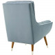 So Comfortable Tufted Soft Blue Velvet Lounge Chair