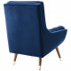 So Comfortable Tufted Blue Velvet Lounge Chair