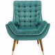 So Comfortable Tufted Velvet Teal Lounge Chair