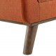 Orange Fabric High Arm Mid Century Bench