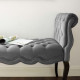 Grey Velvet Chesterfield Style Button Tufted Bench