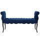 Navy Blue Velvet Chesterfield Style Button Tufted Bench
