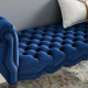 Navy Blue Velvet Chesterfield Style Button Tufted Bench