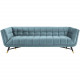 Mid Century Deep Tufted Sea Blue Velvet Sofa