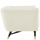 Mid Century Deep Tufted Ivory Velvet Lounge Chair