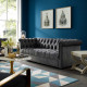 Grey Velvet Tufted Chesterfield Style Sofa