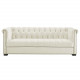Ivory Velvet Tufted Chesterfield Style Sofa