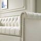 Ivory Velvet Tufted Chesterfield Style Sofa