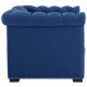 Blue Navy Velvet Tufted Chesterfield Style Chair
