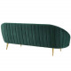 Green Velvet Spoon Shape Mid Century Style Sofa