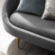 Grey Velvet Spoon Shape Mid Century Style Sofa