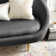 Grey Fabric Spoon Shape Mid Century Style Sofa
