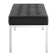 Black Faux Leather Tufted Stainless Steel Leg Bench