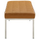 Tan Faux Leather Tufted Stainless Steel Leg Bench