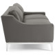 Sleek Modern Grey Leather & Stainless Steel Sofa  