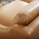 Sleek Modern Tan Leather & Stainless Steel Sofa  