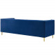 Navy Blue Velvet Vertical & Horizontal Channel Tufted Sofa 