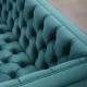 Deep Seated Diamond Tufted Sea Green Velvet Sofa 