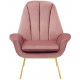 Blush Dusty Rose Velvet Modern Accent Arm Chair