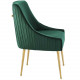 Forest Green Velvet Pleated Back Dining Accent Chair