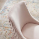 Soft Pink Velvet Pleated Back Dining Accent Chair