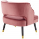 Rose Pink Velvet Tufting & Piping Open Back Accent Chair
