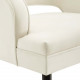 Ivory Velvet Tufting & Piping Open Back Accent Chair
