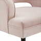 Pink Velvet Tufting & Piping Open Back Accent Chair