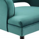 Teal Green Velvet Tufting & Piping Open Back Accent Chair