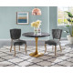 Black Round Wood Top Gold Base Industrial Modern Dining Table 3 Sizes