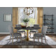 Black Oval Wood Top Gold Base Industrial Modern Dining Table 3 Sizes