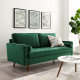 Green Velvet Mid Century Modern Accent Sofa 