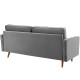 GrEy Velvet Mid Century Modern Accent Sofa 